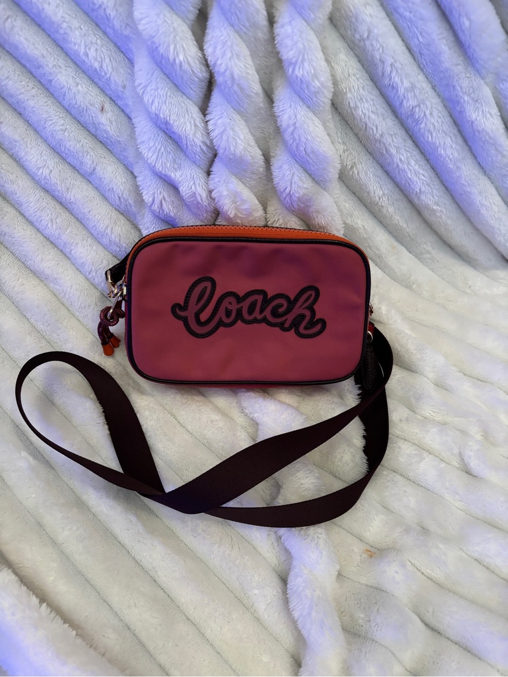 Coach Maroon Pink Logo Crossbody Bag